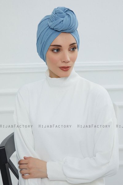 Amy - Sky Blue Katoen Turban