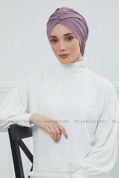 Amy - Lilac Katoen Turban