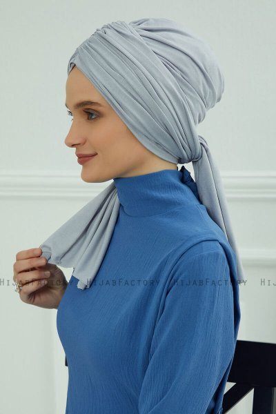 Amy - Lichtgrijs Katoen Turban