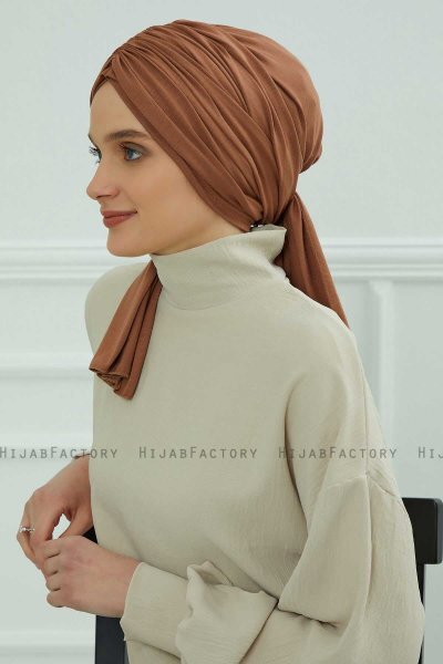 Amy - Caramel Katoen Turban
