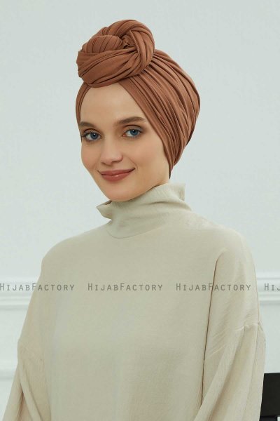 Amy - Caramel Katoen Turban