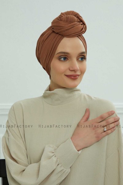 Amy - Caramel Katoen Turban