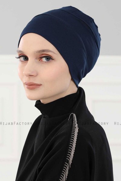 Stella - Marineblauw Katoen Turban