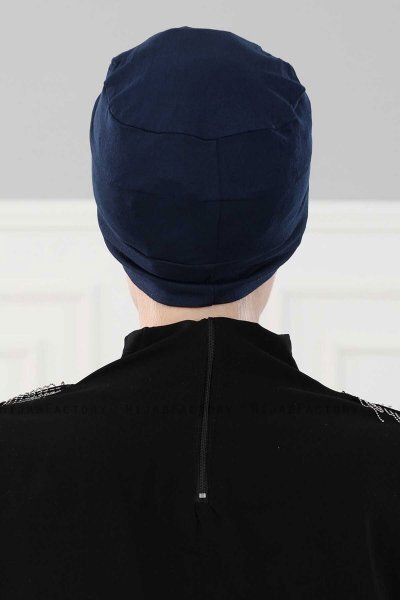 Stella - Marineblauw Katoen Turban