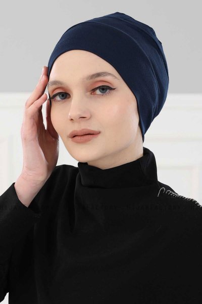 Stella - Marineblauw Katoen Turban