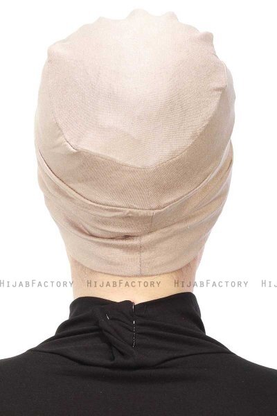 Stella - Taupe Katoen Turban