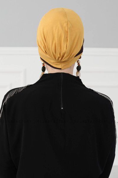 Elsa - Mosterd & Bruin Katoen Turban