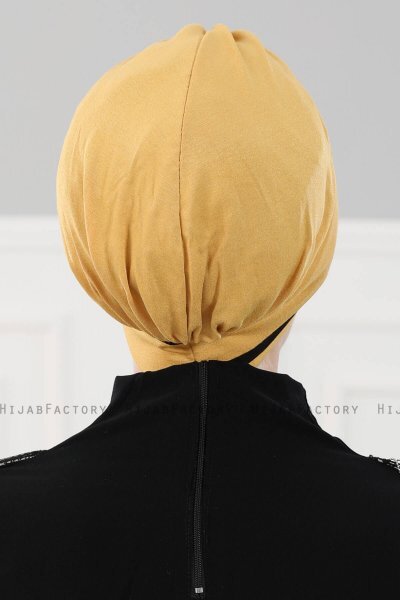 Elsa - Mosterd & Zwart Katoen Turban