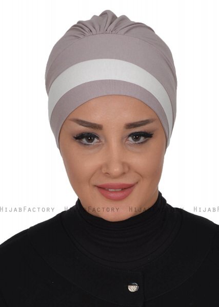 Elsa - Taupe & Creme Katoen Turban