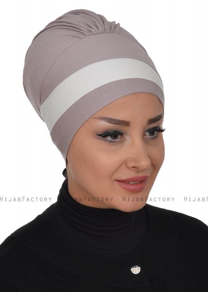 Elsa - Taupe & Creme Katoen Turban