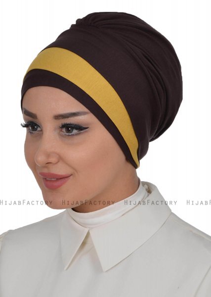 Elsa - Bruin & Mosterd Katoen Turban