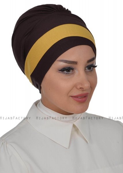 Elsa - Bruin & Mosterd Katoen Turban