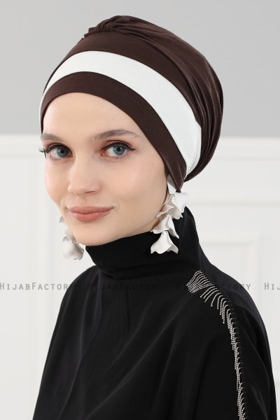 Elsa - Bruin & Creme Katoen Turban