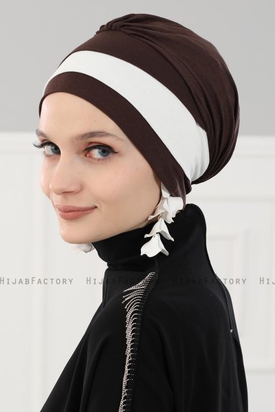 Elsa - Bruin & Creme Katoen Turban