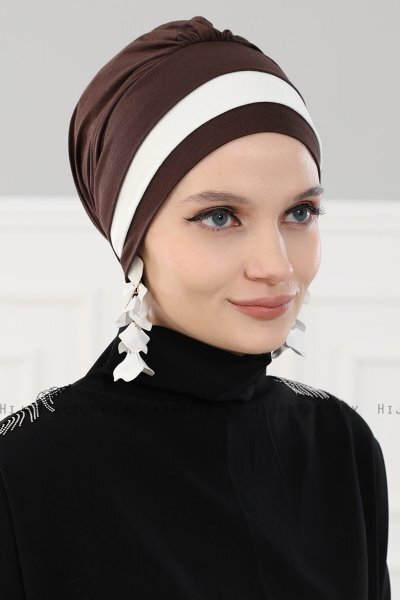 Elsa - Bruin & Creme Katoen Turban