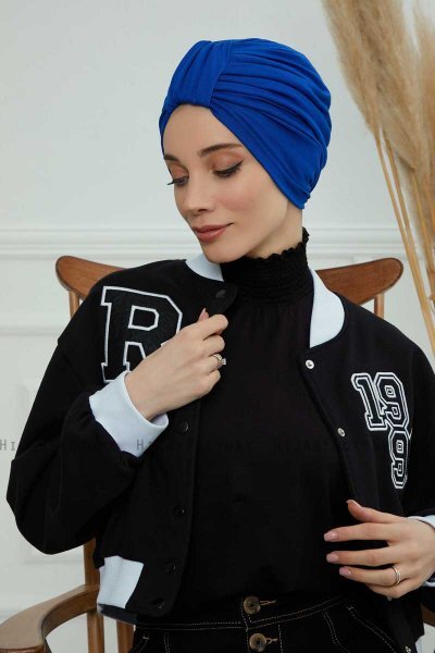 Laura - Blauw Katoen Turban