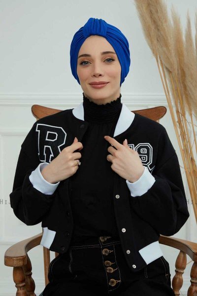 Laura - Blauw Katoen Turban
