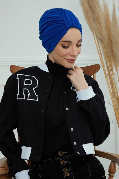 Laura - Blauw Katoen Turban