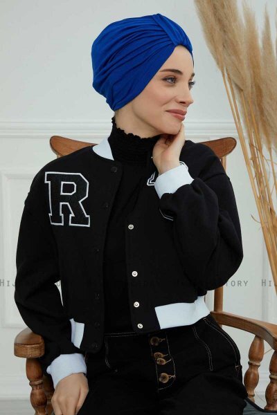 Laura - Blauw Katoen Turban