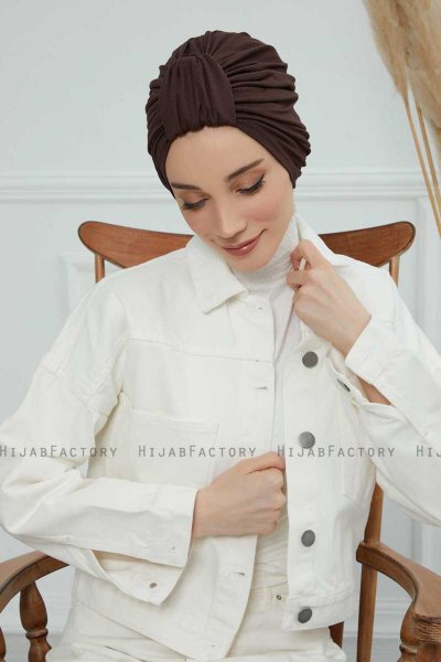 Laura - Bruin Katoen Turban