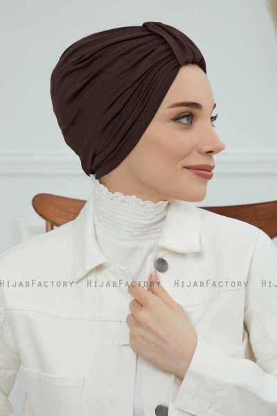 Laura - Bruin Katoen Turban