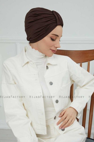 Laura - Bruin Katoen Turban