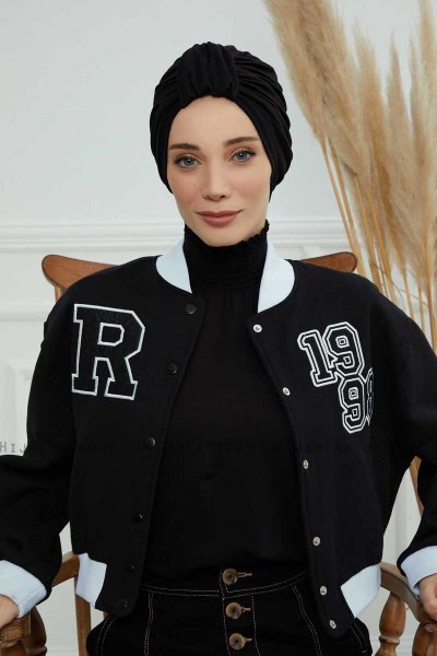 Laura - Zwart Katoen Turban