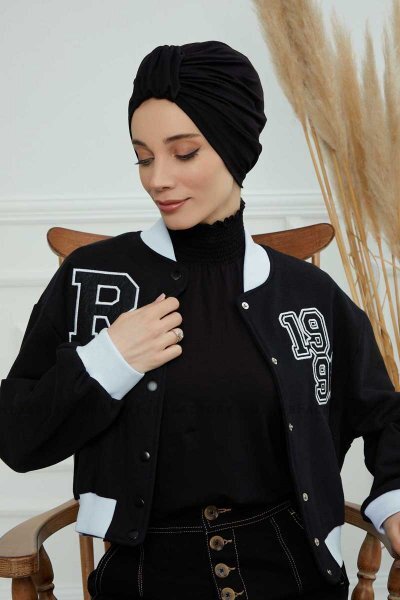 Laura - Zwart Katoen Turban