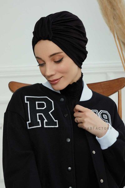 Laura - Zwart Katoen Turban