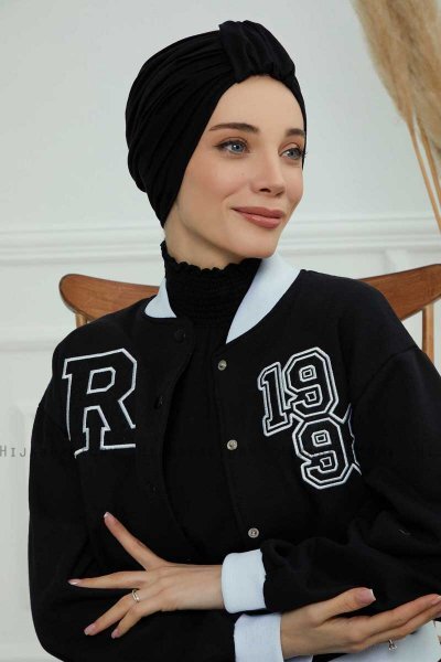 Laura - Zwart Katoen Turban