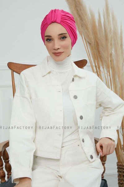 Laura - Fuchsia Katoen Turban