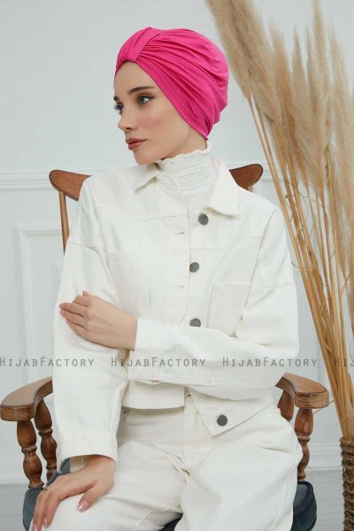 Laura - Fuchsia Katoen Turban