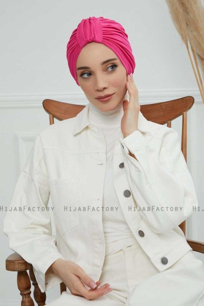 Laura - Fuchsia Katoen Turban
