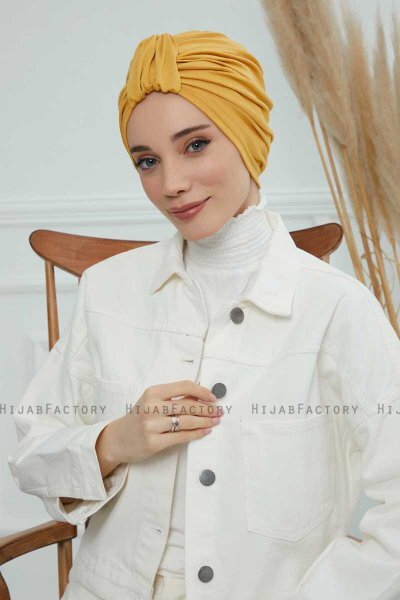 Laura - Mosterd Katoen Turban
