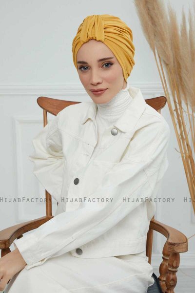 Laura - Mosterd Katoen Turban