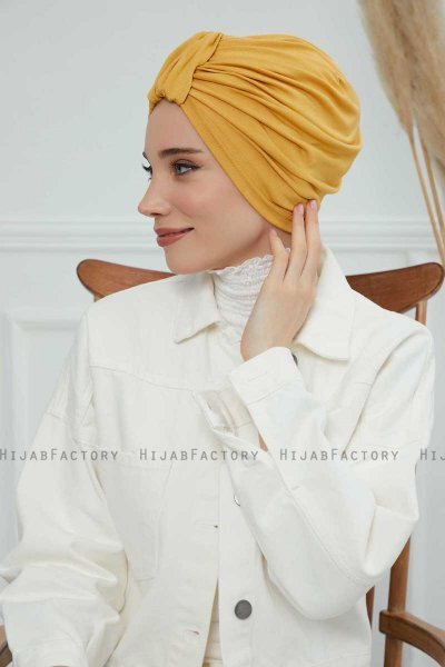 Laura - Mosterd Katoen Turban