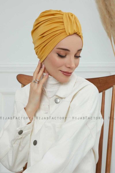 Laura - Mosterd Katoen Turban