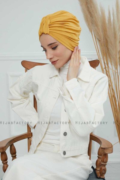 Laura - Mosterd Katoen Turban