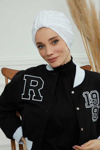 Laura - Wit Katoen Turban