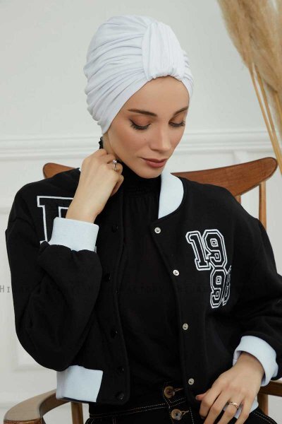 Laura - Wit Katoen Turban