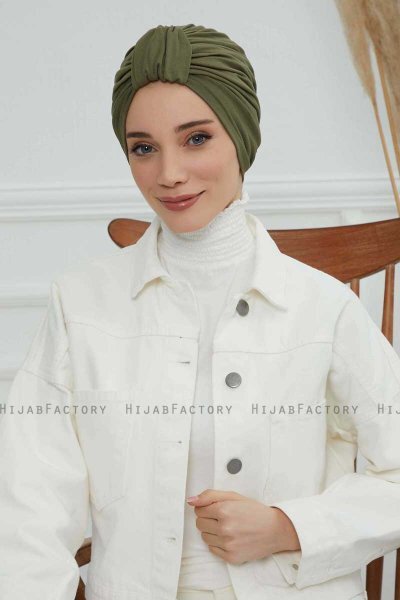 Laura - Khaki Katoen Turban