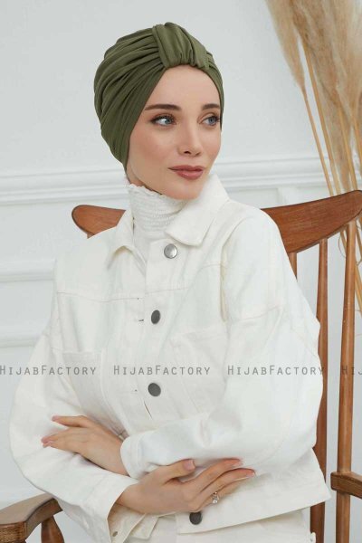 Laura - Khaki Katoen Turban