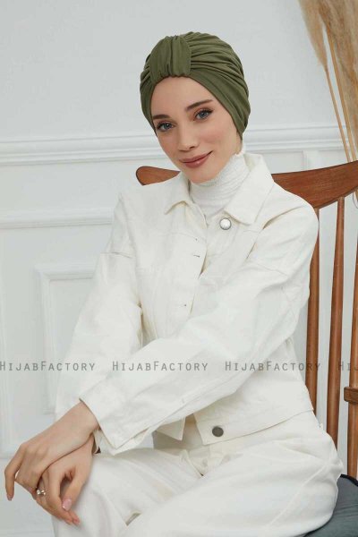 Laura - Khaki Katoen Turban