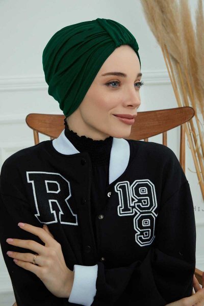 Laura - Donkergroen Katoen Turban