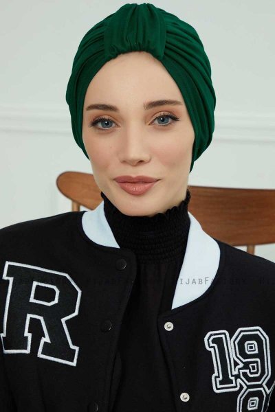 Laura - Donkergroen Katoen Turban