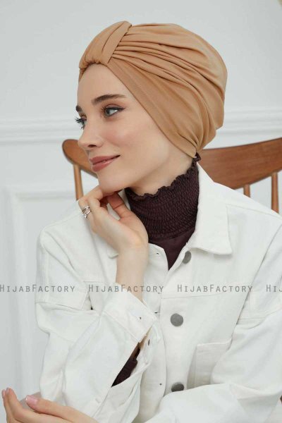 Laura - Lichtbruin Katoen Turban
