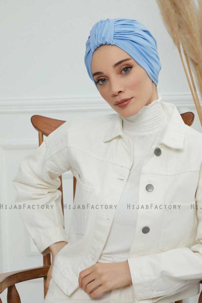 Laura - Sky Blue Katoen Turban