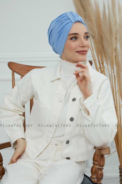Laura - Sky Blue Katoen Turban
