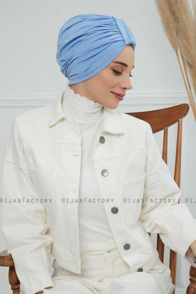 Laura - Sky Blue Katoen Turban