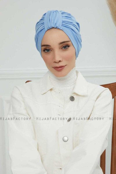 Laura - Sky Blue Katoen Turban